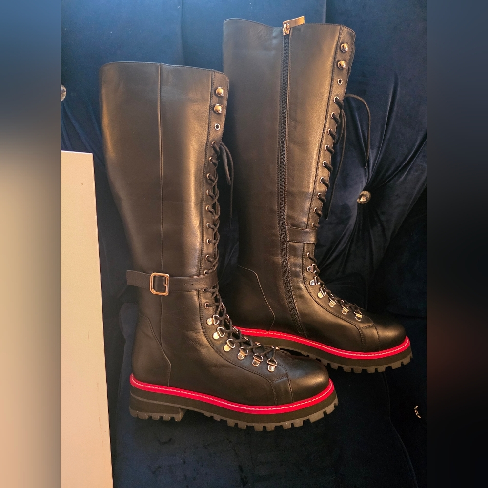 VINCI Istinye Leather Knee High Lace-Up Boots Limited Edition Size EU40/US9.5 - Picture 15 of 16